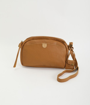 カウレザーミニショルダーバッグ(キャメル-ONESIZE)
