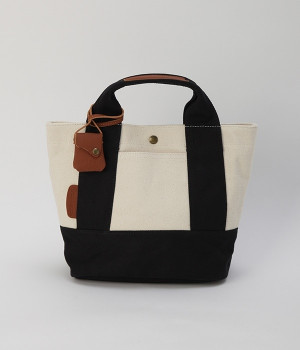 コンビキャンバスカウレザーミニトート(ブラック-ONESIZE)