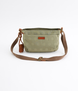 ナイロンドット　カウレザーミニショルダー(ライトグレー-ONESIZE)