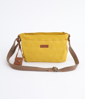 ナイロンドット　カウレザーミニショルダー(イエロー-ONESIZE)