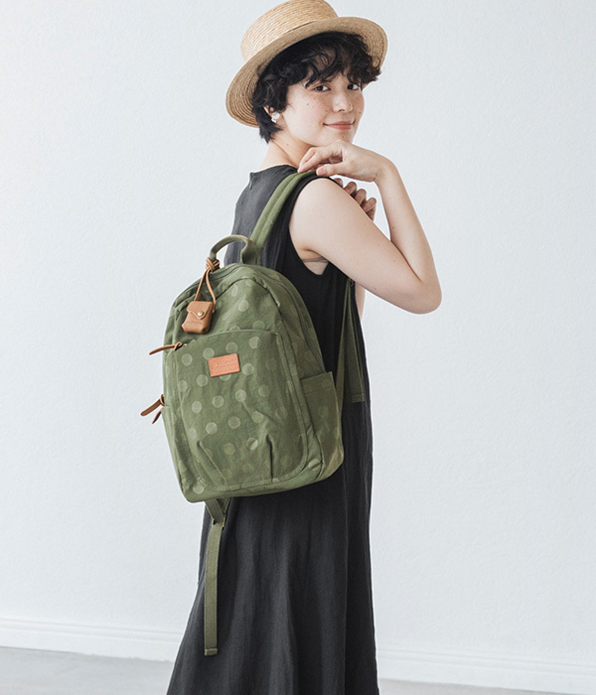 ナイロンドット リュック(カーキ-ONESIZE)