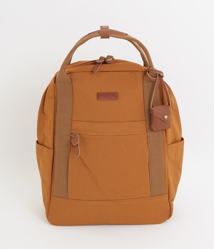 リンクルナイロン　カウレザーリュック(キャメル-ONESIZE)