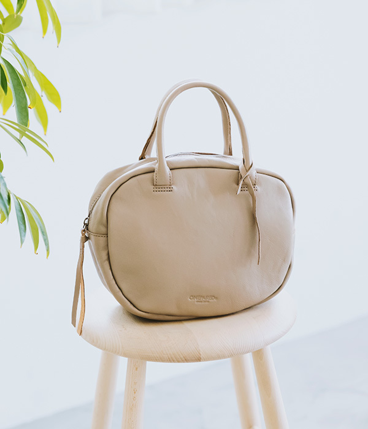 カウレザー オーバルボストン(グレーベージュ-ONESIZE)