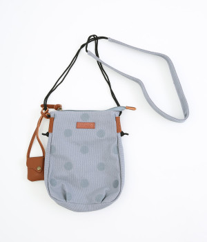 ドット刺繍　ミニサコッシュ(ブルー-ONESIZE)