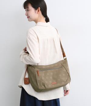 ナイロンドット　ラージショルダー(グレージュ-F)