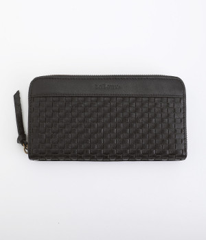ホソメッシュ　ラウンドファスナーウォレット(ブラック-ONESIZE)