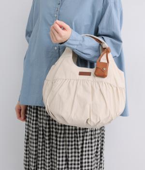 ナイロンギャザートート(アイボリー-F)