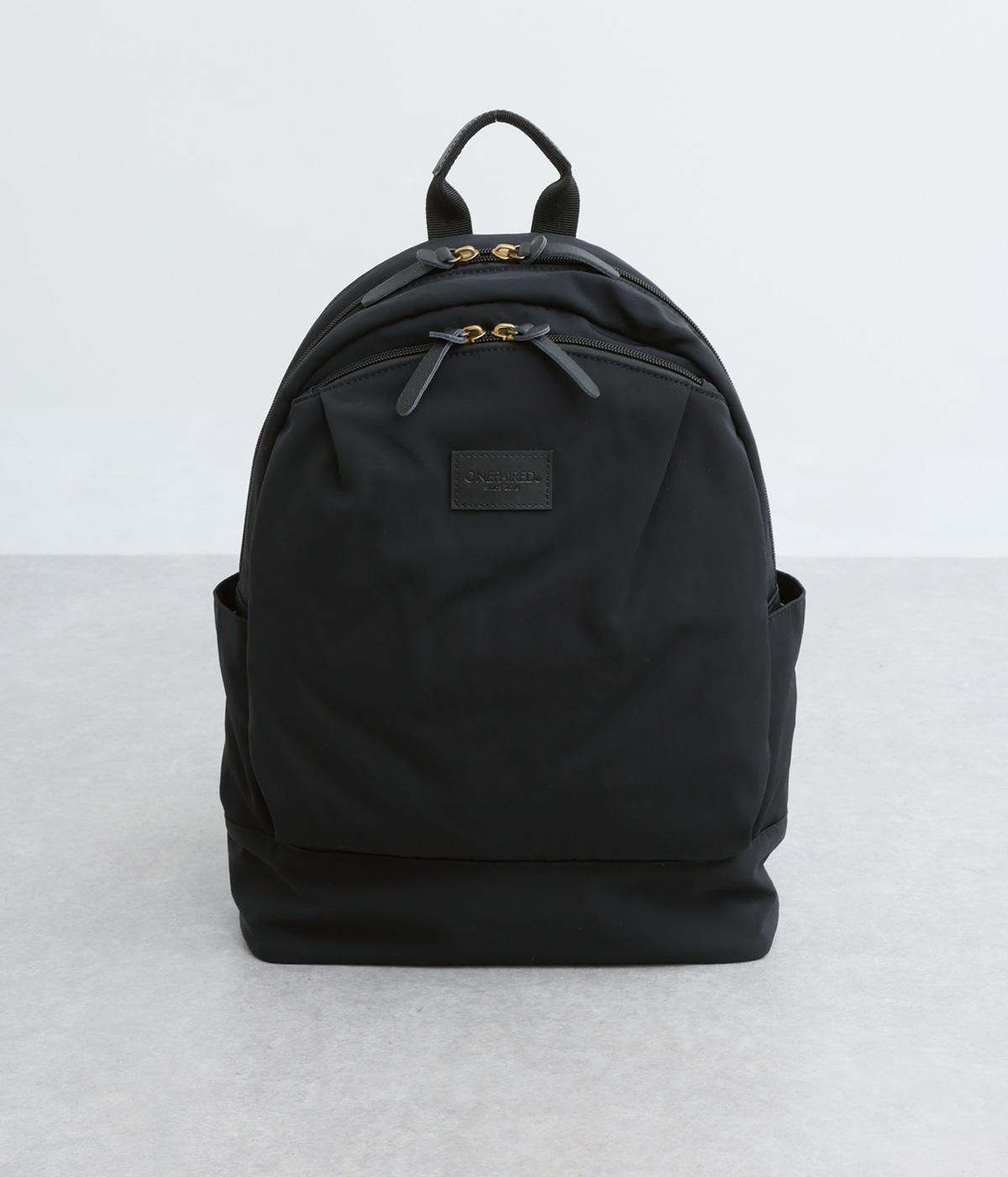 ウォッシュナイロンフロントポケットリュック(ブラック-F)