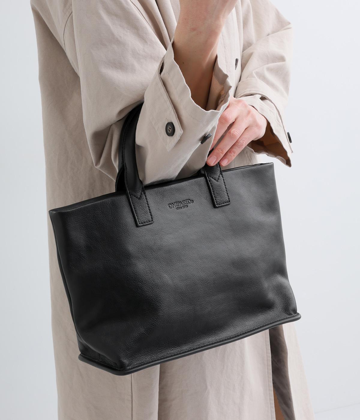 カウレザーワイドトート(ブラック-F)