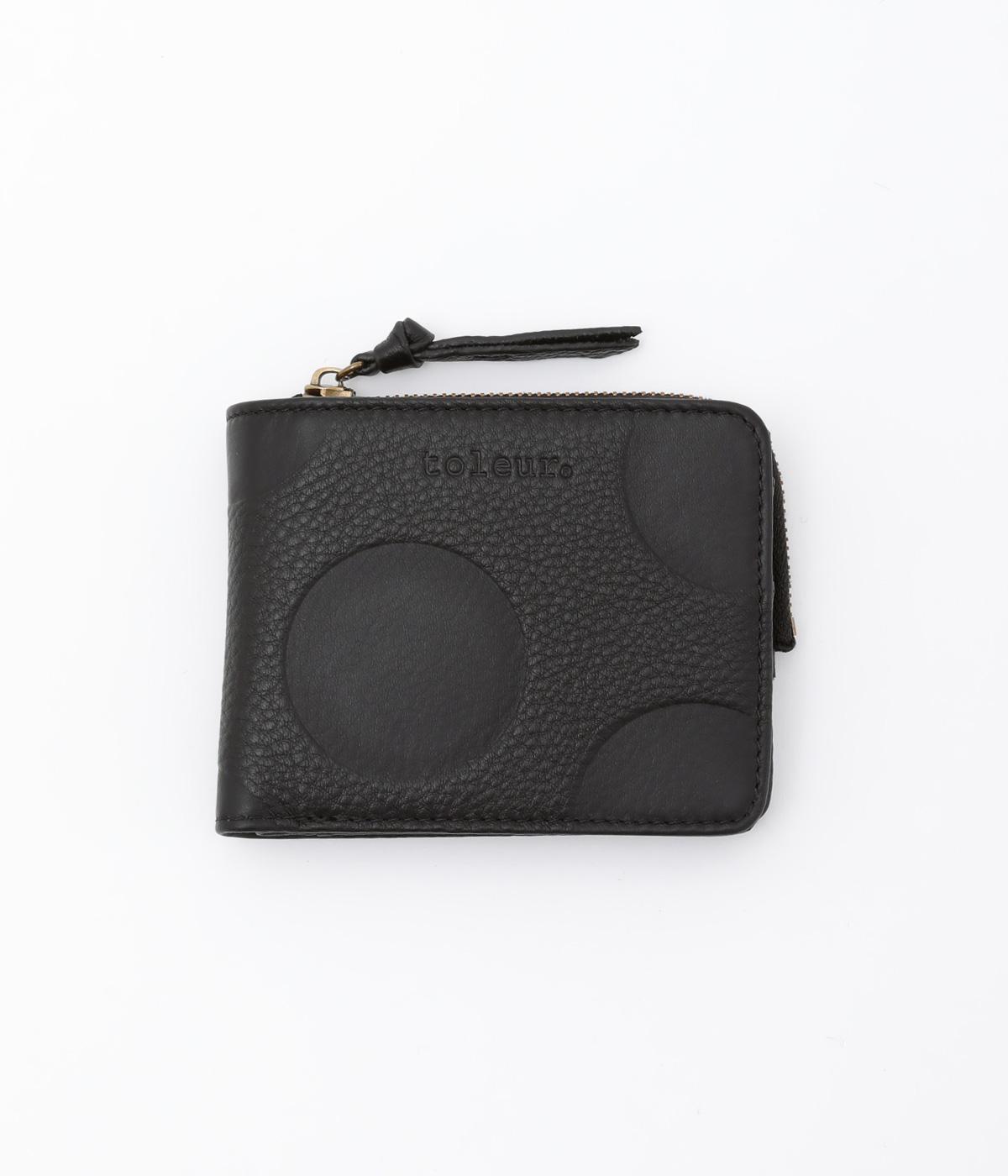 カウレザードットフタツオリウォレット(ブラック-F)