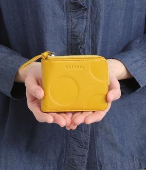カウレザードットフタツオリウォレット(イエロー-F)