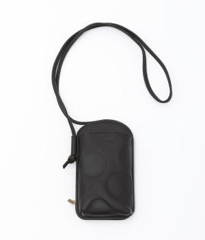 カウレザードットウォレットショルダー(ブラック-F)