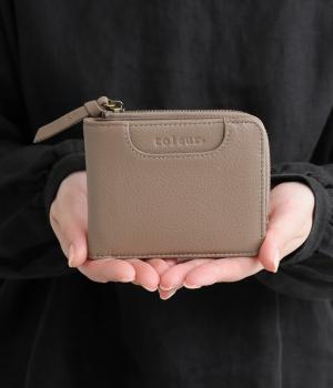 カウレザーフタツオリウォレット(グレーベージュ-F)