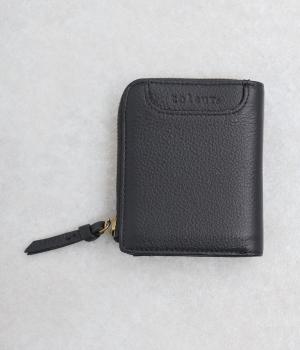 カウレザーミニファスナーウォレット(ブラック-F)