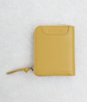 カウレザーミニファスナーウォレット(イエロー-F)