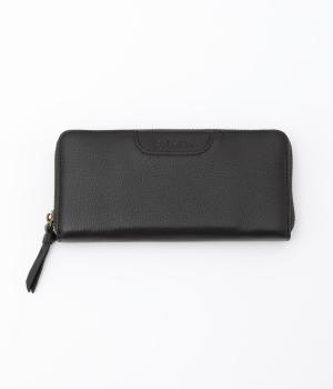 カウレザーラウンドファスナーウォレット(ブラック-F)