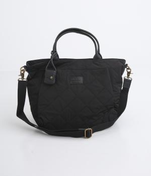 ナイロンキルティング2wayトート(ブラック-F)