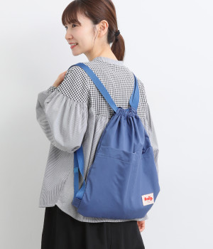 ナイロンビッグポケットナップサック(ブルー-ONESIZE)