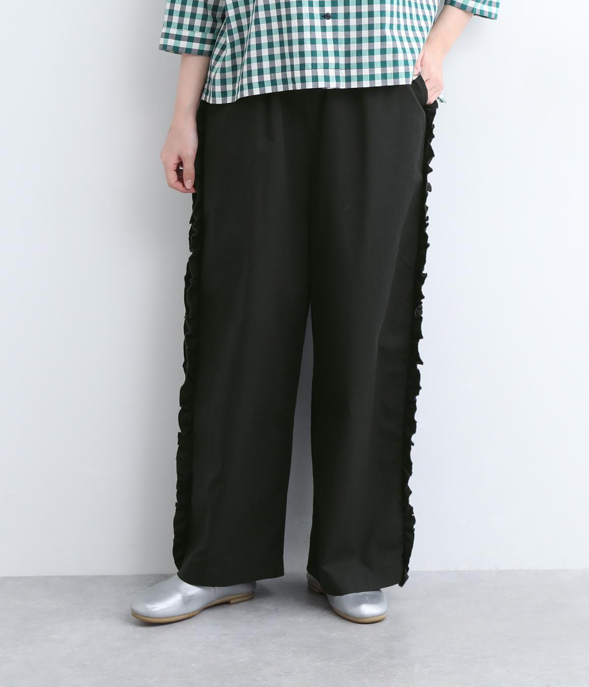サイドフリルデザインパンツ(ブラック-ONESIZE)