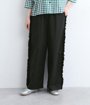 サイドフリルデザインパンツ(ブラック-ONESIZE)