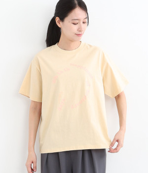 厚盛りプリントサークルロゴTシャツ(アイボリー-ONESIZE)