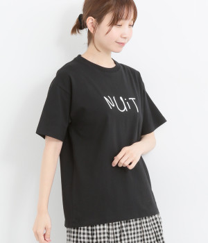 ロゴ刺繍Tシャツ(ブラック-ONESIZE)