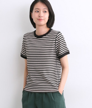 ハニカムボーダーTシャツ(ブラック-ONESIZE)