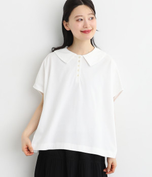 並び釦襟付きトップス(オフホワイト-ONESIZE)