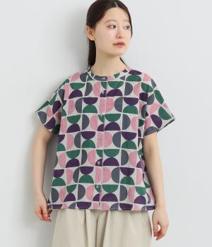 キャンブリック　Art motif print　羽織シャツ(ピンク-ONESIZE)