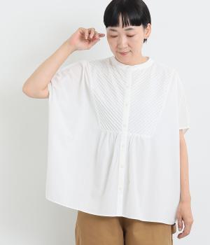 ローン　ピンタックヨークドルマンブラウス(オフホワイト-ONESIZE)