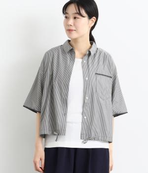 はまぐりステッチ　クロップドシャツ