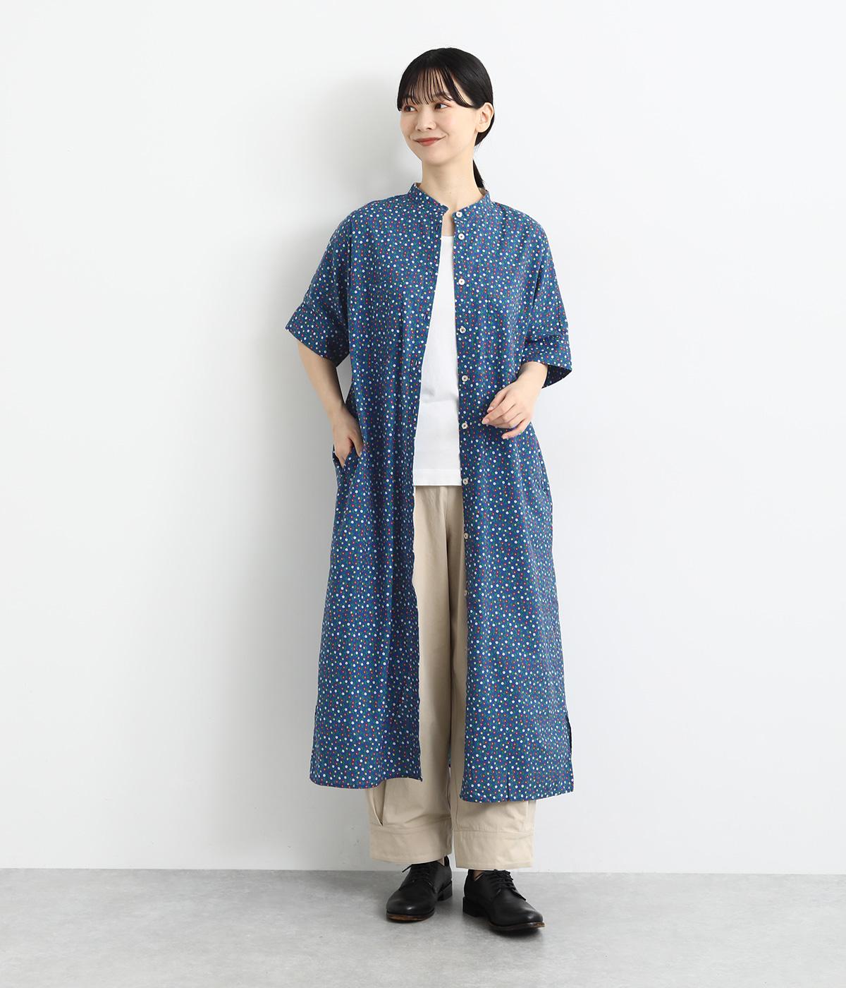 フラワープリントワンピース(ネイビー-F)