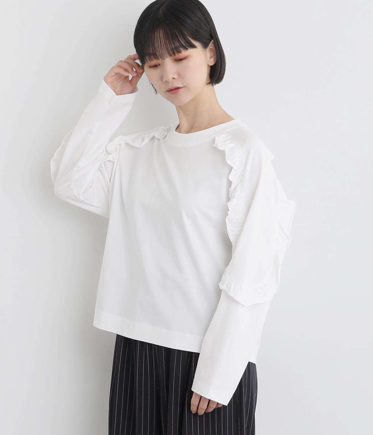 フリル切り替えプルオーバー(オフホワイト-F)