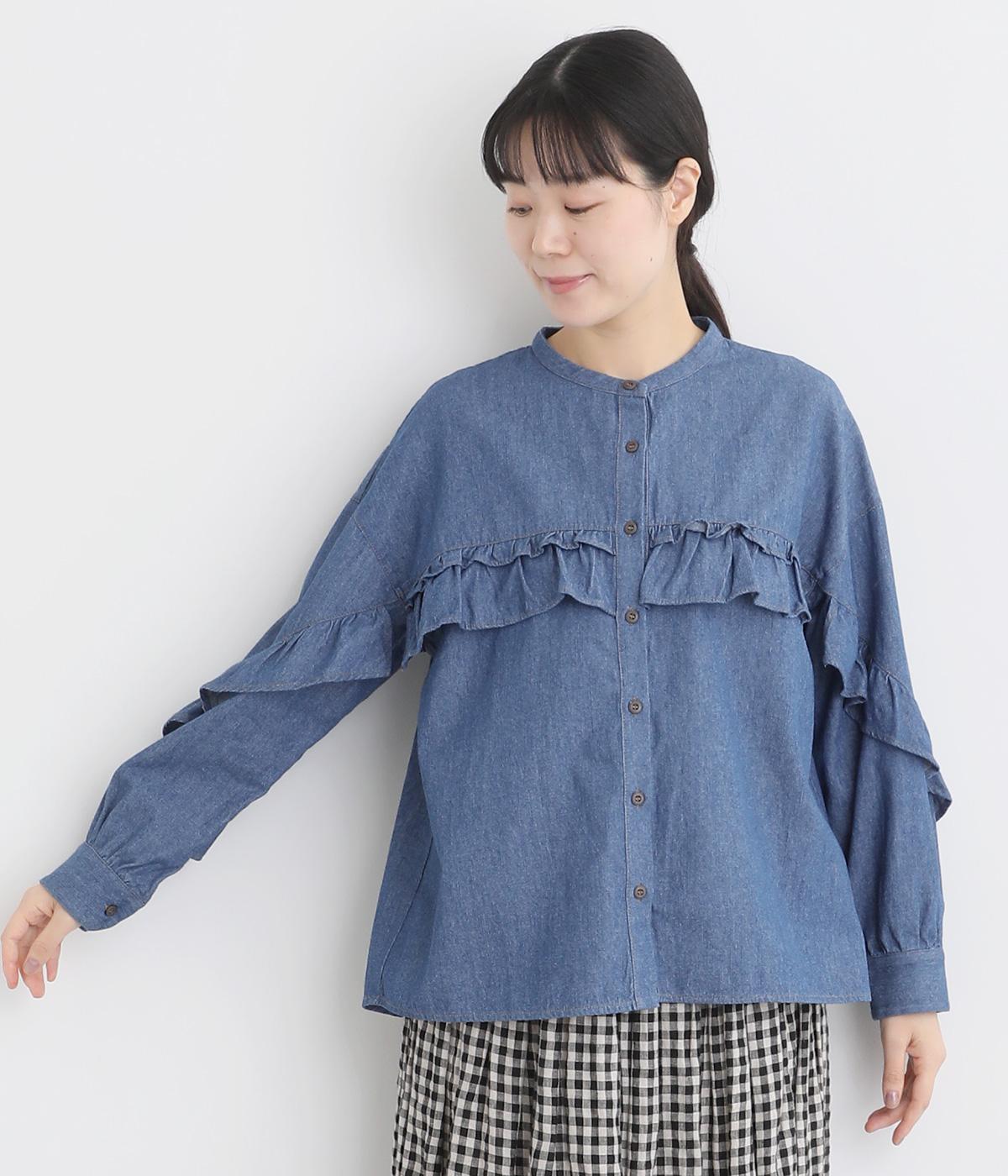 ランダムフリルデニムシャツ｜POU DOU DOU（プードゥドゥ）の商品詳細