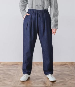 コットンnormesとりポケットパンツ(インディゴ-F)