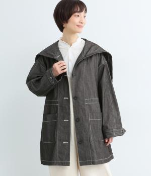 コットンフードファスナーカバーオール