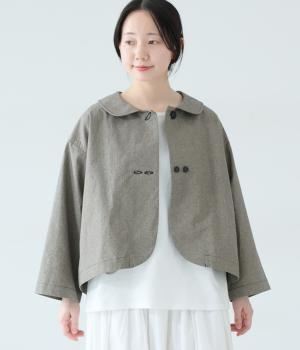 ラウンドカラークロップドジャケット(チドリ-F)