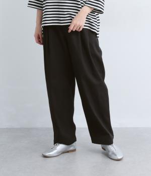 コットンボリュームタックパンツ(ブラック-F)