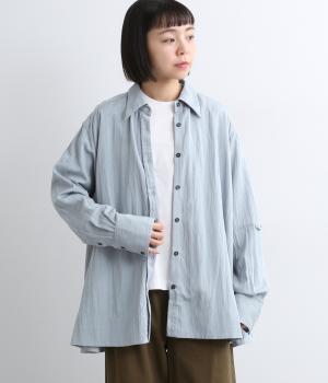 オーバーサイズフレアシャツ(ライトブルー-F)