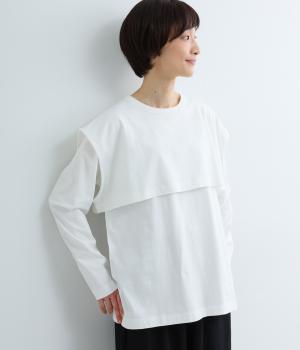 コットンレイヤード風ロンT(オフホワイト-F)