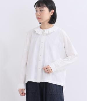 タック襟ボックスシャツ(オフホワイト-F)