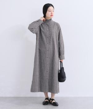 フリルシャツワンピース(チェック-F)