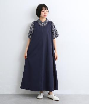 コットン2wayネックワンピース(ネイビー-F)