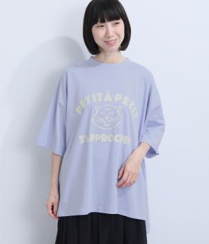 WILDCATプリントワイドTee(ブルー-F)