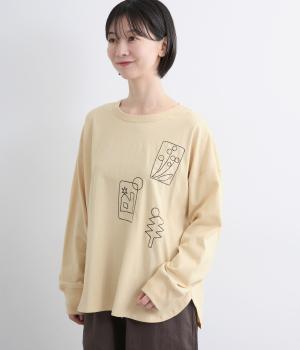 モチーフ刺繍プルオーバー（キナリ・F）