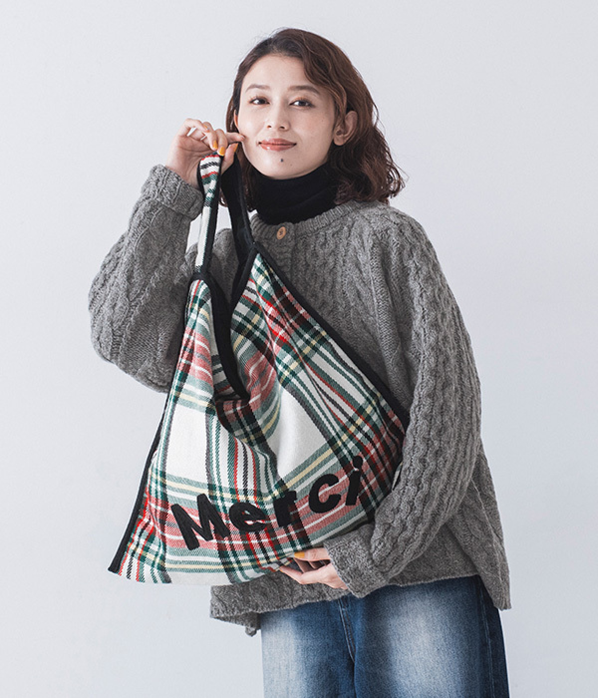 メルシーチェックバッグ(ホワイト-ONESIZE)