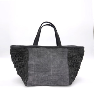 スラブサイド透かしトート(ブラック-ONESIZE)