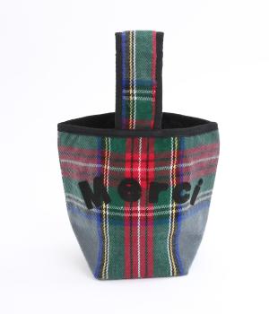 メルシーバスケットチェックバッグ(グレー-F)