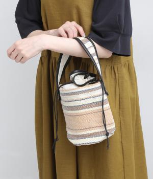 Stripe Cylinder Bag(ブラウン-F)