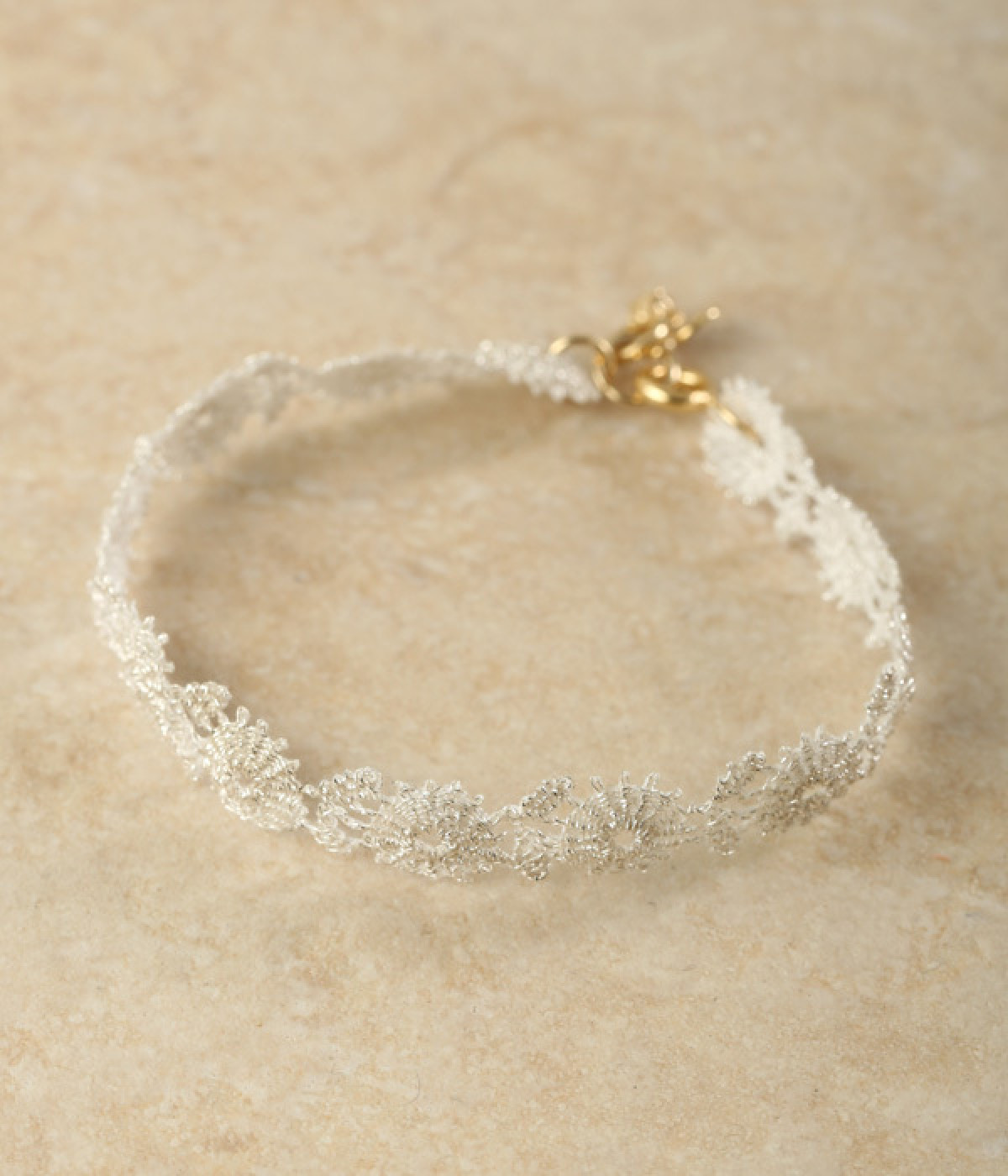 メタリックフラワーレースブレスレット(シルバー-ONESIZE)